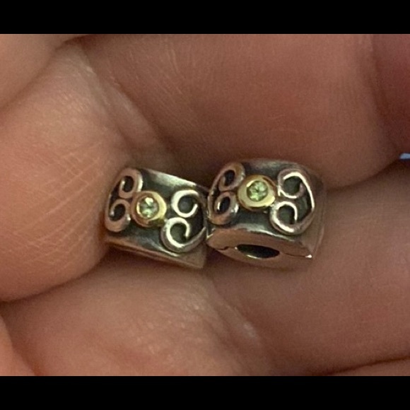 Pandora Jewelry - Pandora pair silver &. 14kt gold charms